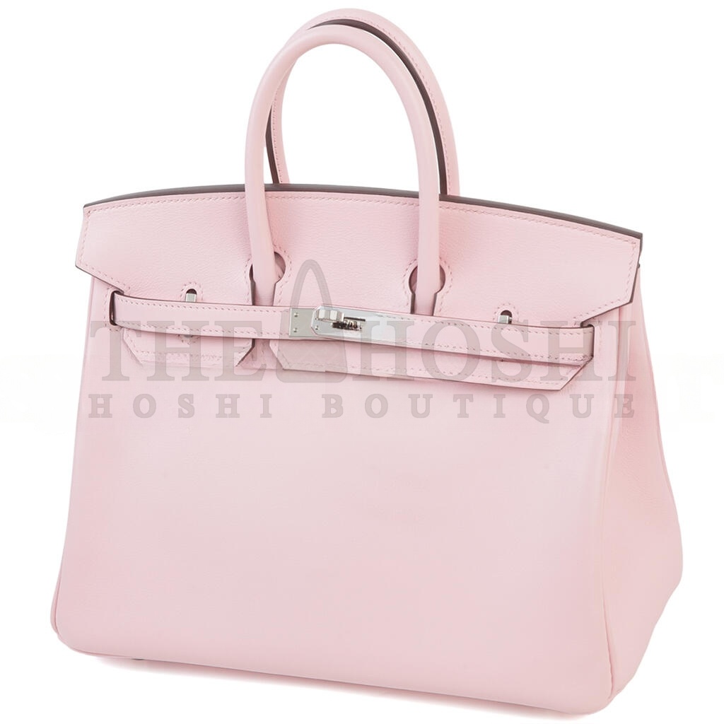 H**me5 BIRKIN 25 SAKURA LEATHER WITH SILVER BUCKLE BAG 4328054179 (25*20*13cm) Master Quality